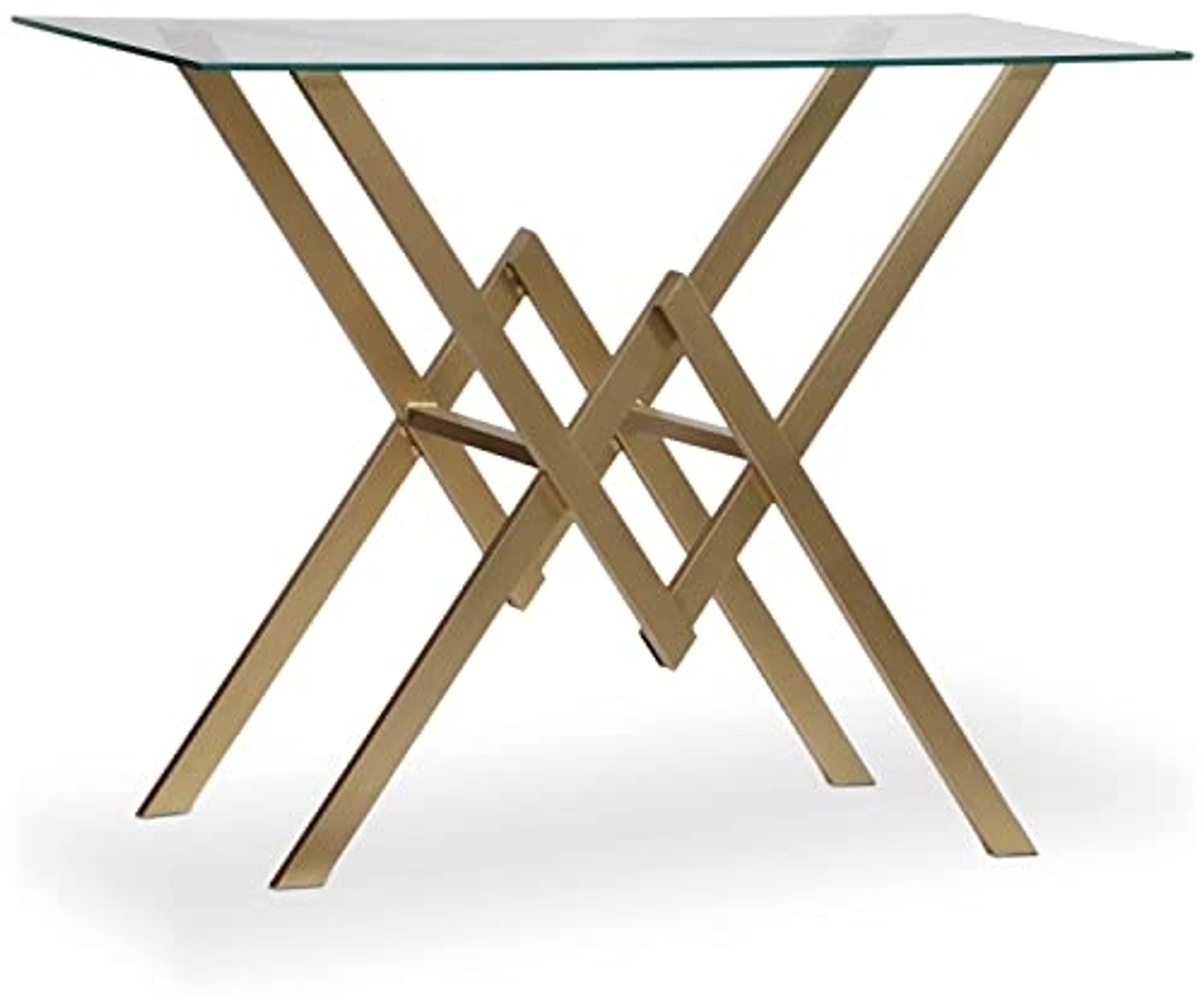 Menzzo Murviel Konsole aus Glas und goldfarbenen Füßen Bild 1