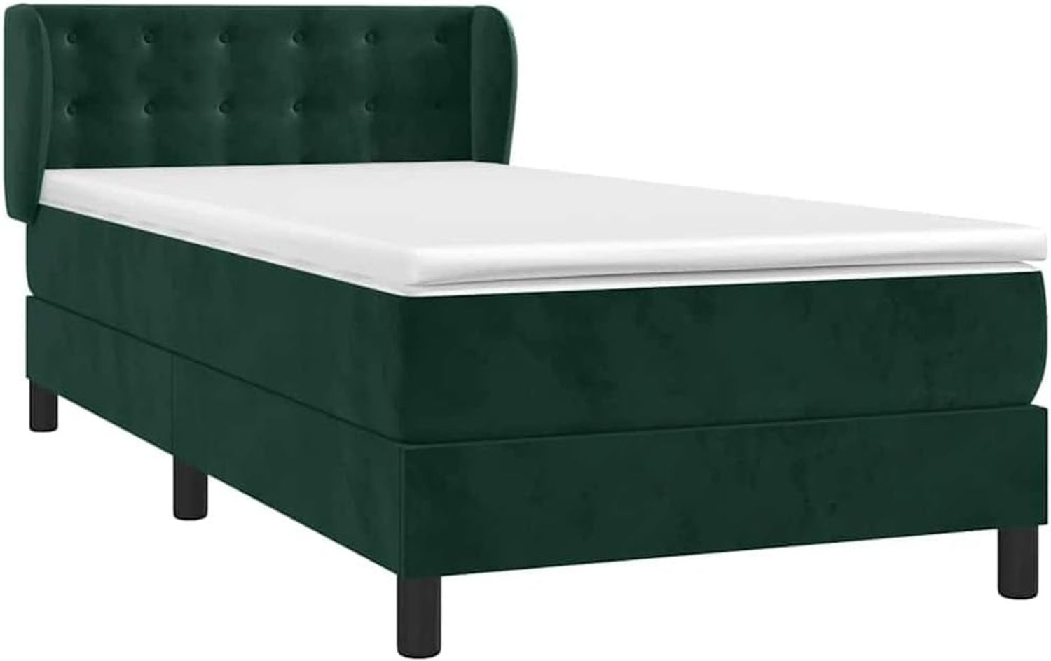 vidaXL Boxspringbett mit Matratze Dunkelgrün 90x200 cm Samt 3127712 Bild 1