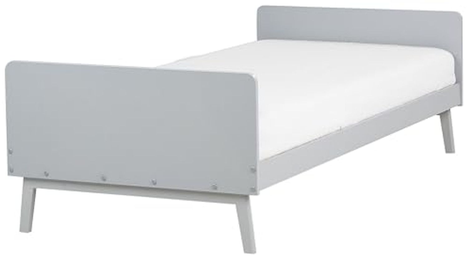 Bett mit Lattenrost BONNAC 90 x 200 cm Holz Grau Bild 1