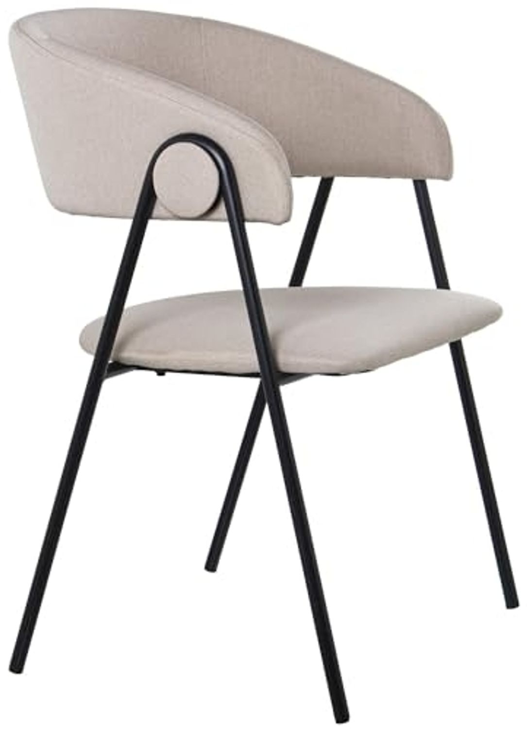 DRW Set mit 2 Stühlen aus Polyester und Metall in Schwarz und Beige, 57 x 55 x 82 cm Bild 1