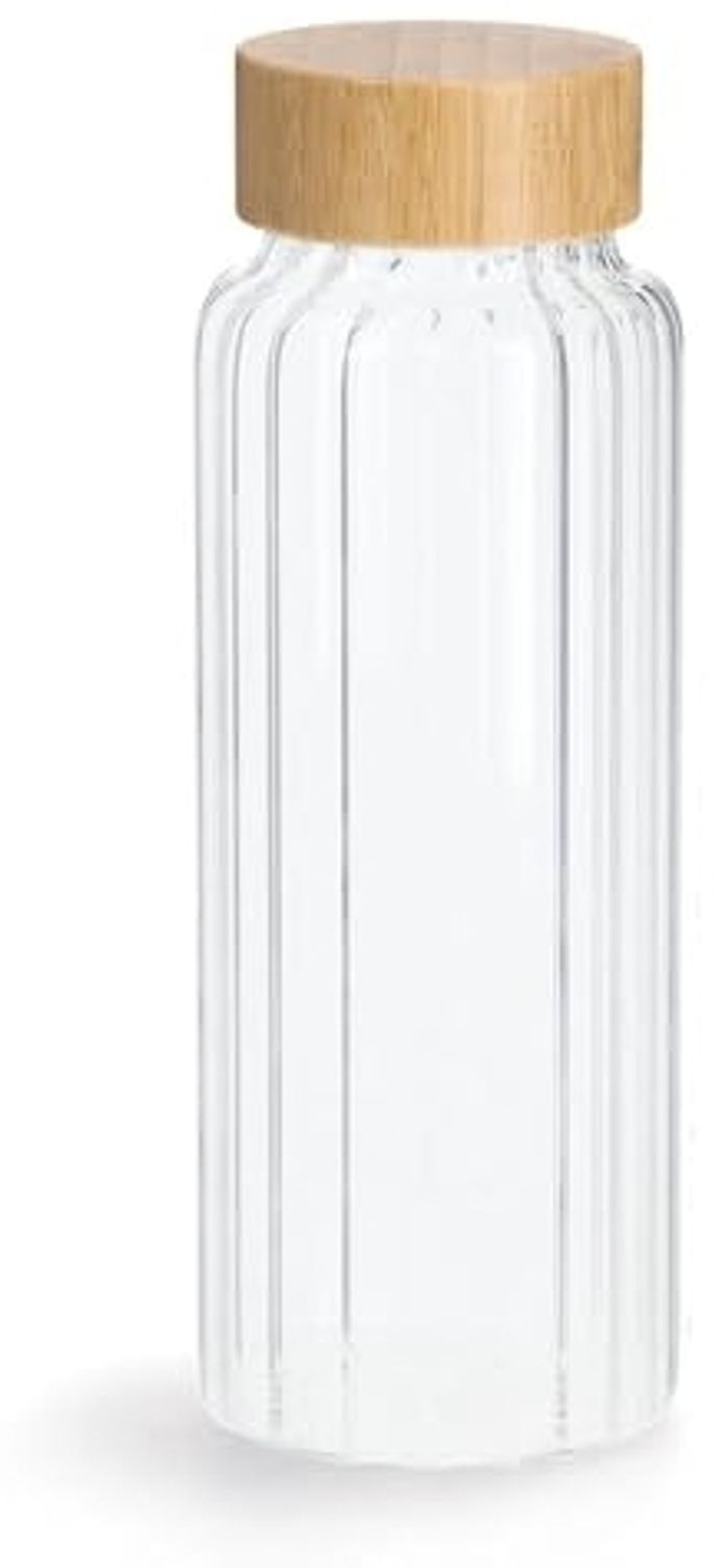 ZELLER 19649 Glasflasche 1,0 Liter mit Bambusdeckel, Ø 9 x 25,5 cm Bild 1