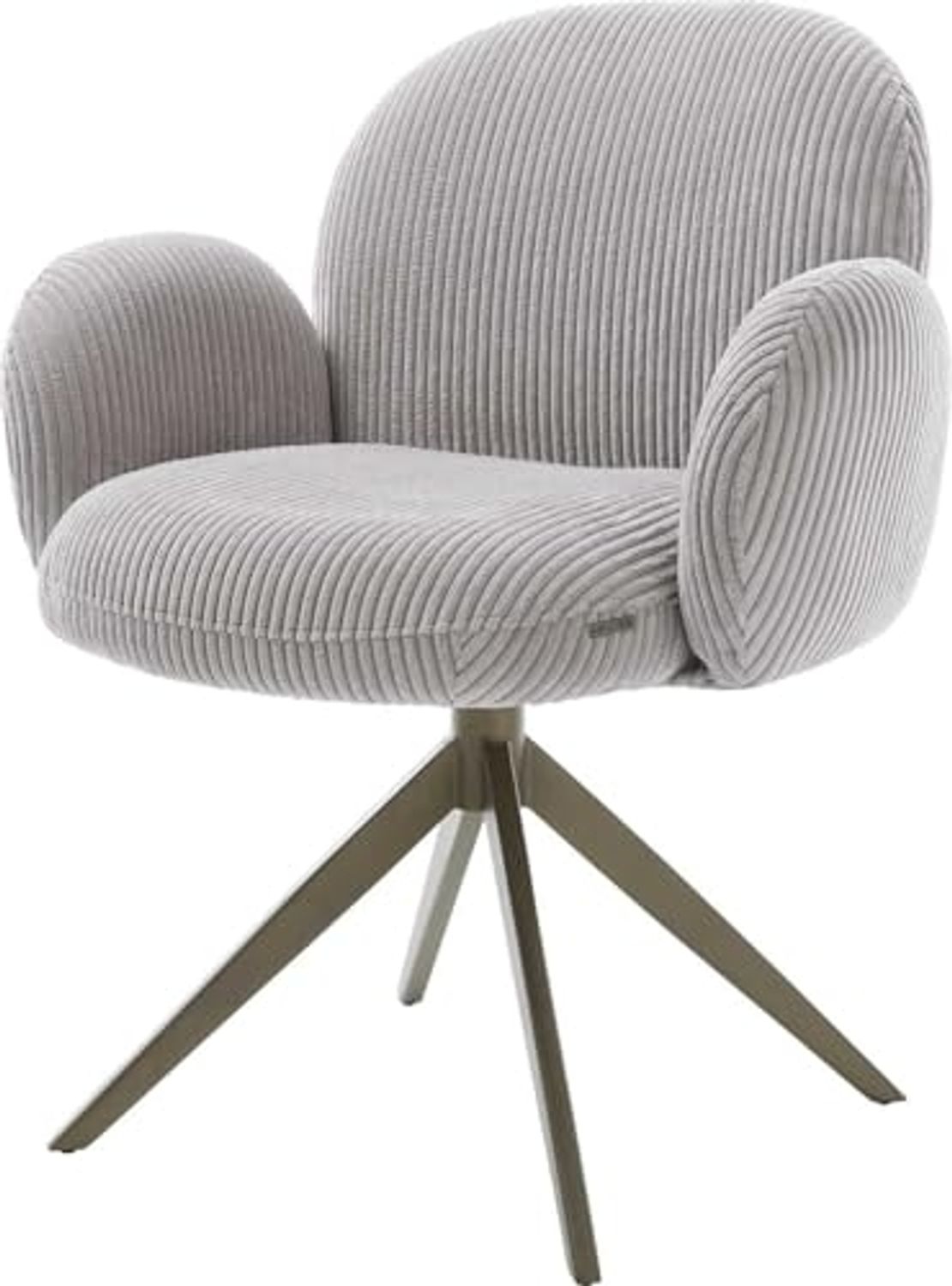 Drehstuhl Nube-Flex mit Armlehnen Cord Silbergrau Kreuzgestell breit Effektfinish Titan 360° drehbar Wippfunktion Taschenfederkern Bild 1