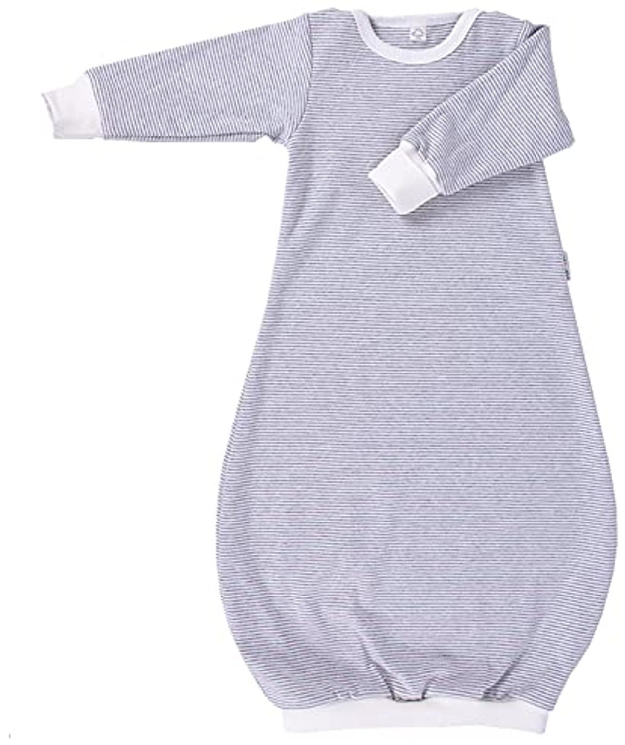 Popolini iobio Schlafhemd Schlupf-Schlafsack Grau-Ecru Baumwoll Interlock GOTS 62/68 Bild 1