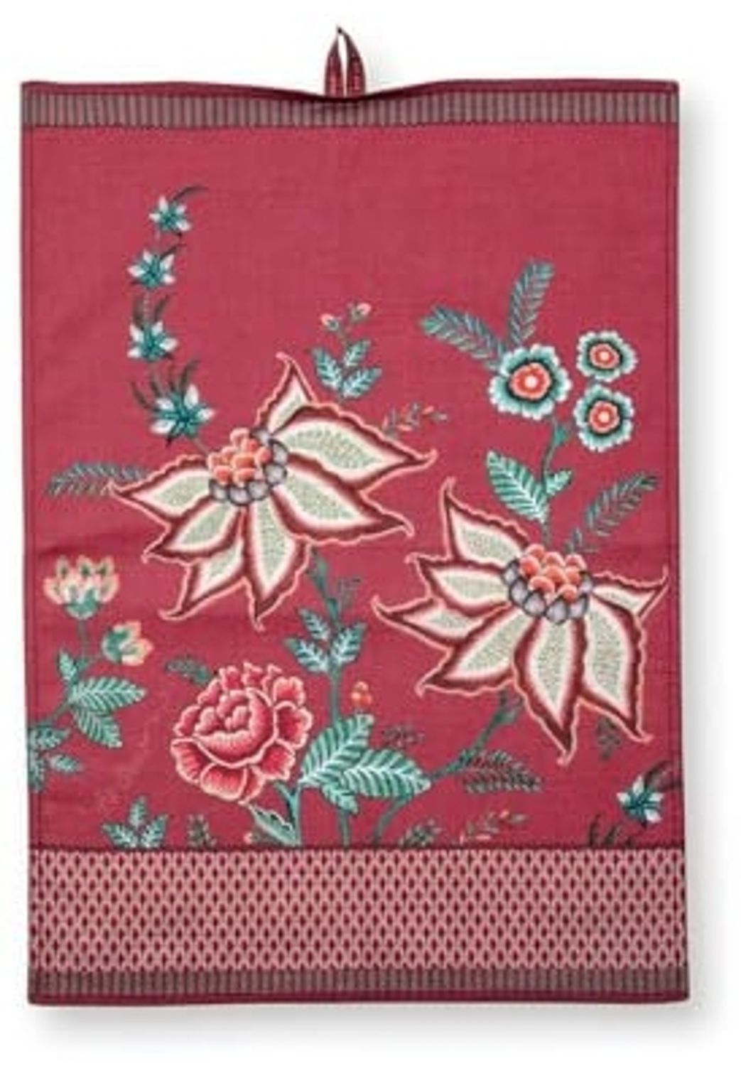 PiP Studio Geschirrtuch Flower Festival Geschirrtuch dark pink 50 x 70 cm Bild 1