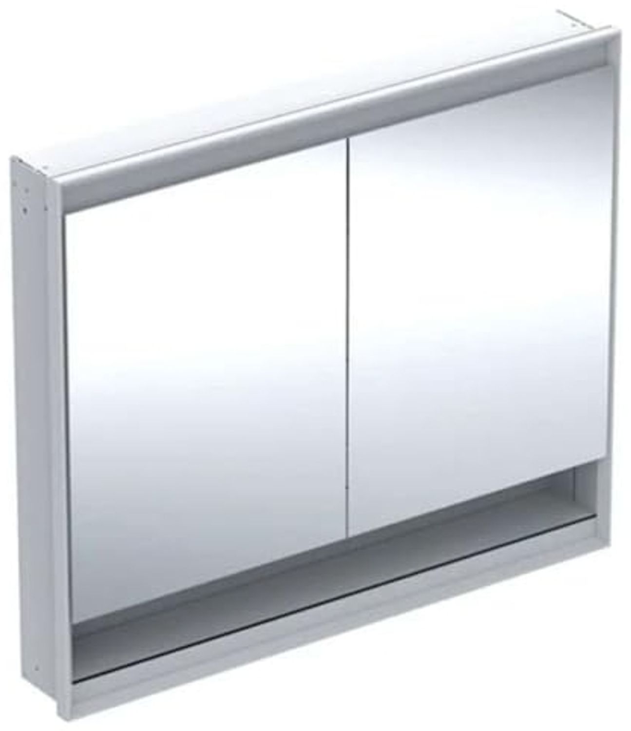 Geberit ONE Spiegelschrank mit ComfortLight, 2 Türen, Unterputzmontage, mit Nische, 105 x 90 x 15 cm, 505.824.00, Farbe: Aluminium eloxiert - 505.824.00.1 Bild 1