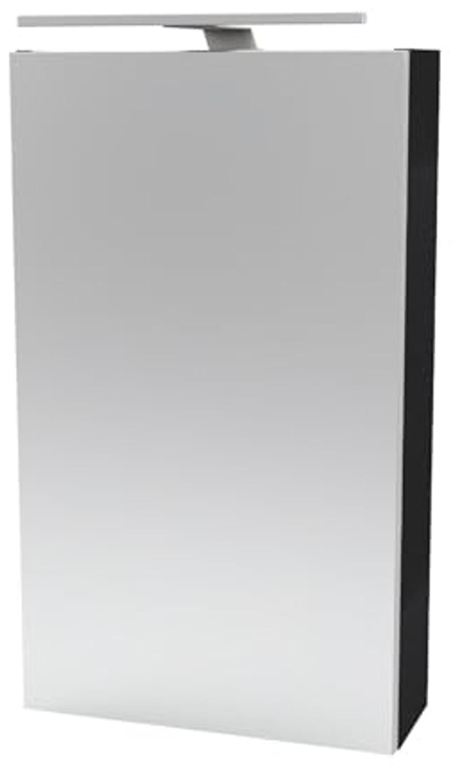 FACKELMANN SBC LUNA Gäste WC Spiegelschrank 40 cm breit, Anthrazit, Türanschlag rechts + Aufsatzleuchte Bild 1