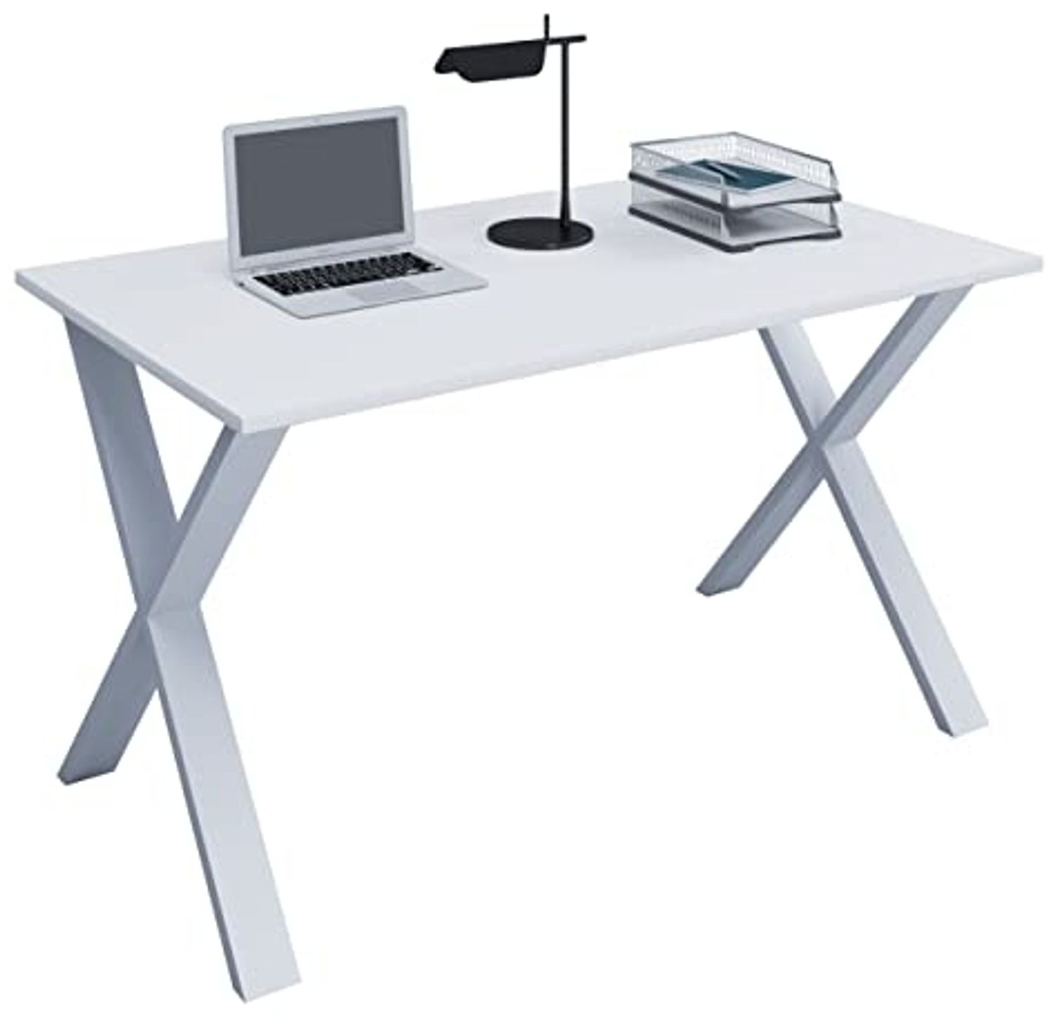 VCM Schreibtisch Lona 110x50 X-Fußgestell Weiß/Weiß Bild 1