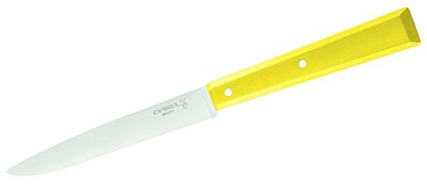 Opinel 254409 Bon Appetit Celeste Tafelmesser, gelber Griff Sandvik Stahl 12C27-rostfrei-gelber Buchenholzgriff, mehrfarbig Bild 1