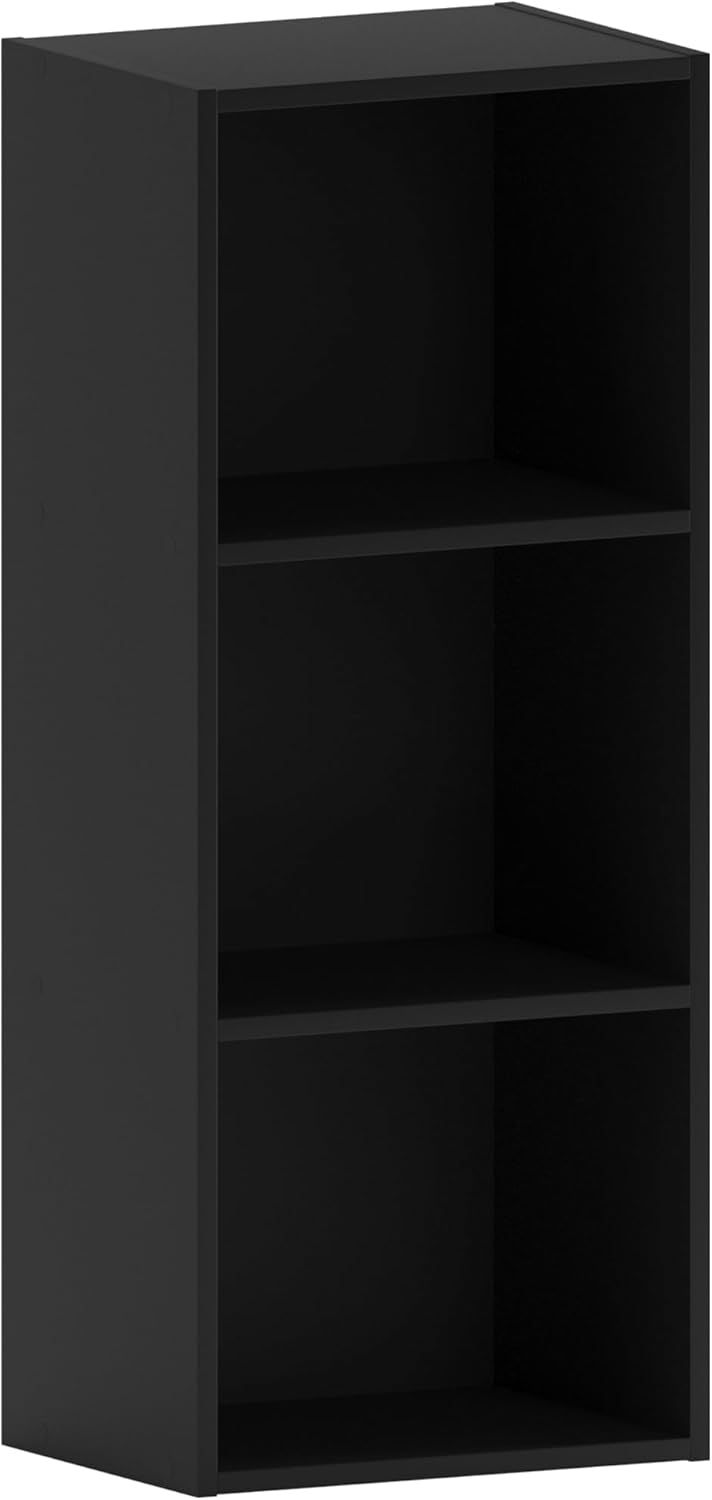 Vida Designs Oxford Bücherregal mit 3 Ebenen, würfelförmig, schwarz, Holz-Regaleinheit für Büro, Wohnzimmermöbel Bild 1