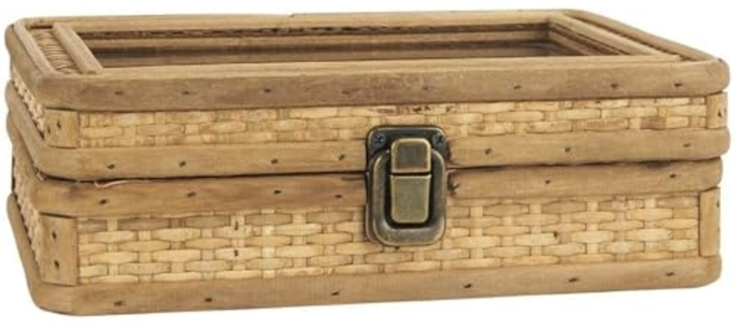 Schmuckschatulle Schmuckkästchen Kästchen Rattan Glas 6 Fächer Laursen 7118-14 Bild 1