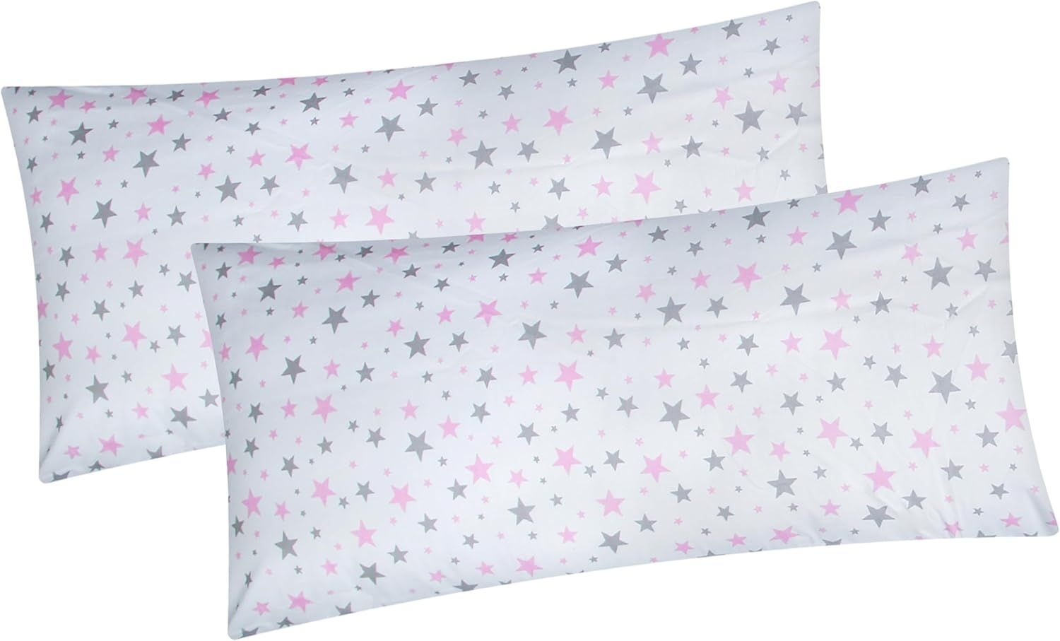 Heubergshop Kissenbezug, (2 Stück), 2er Set 40x80cm Sterne 100% Baumwolle Kissenhülle Kinder (640/2-40x80) Bild 1