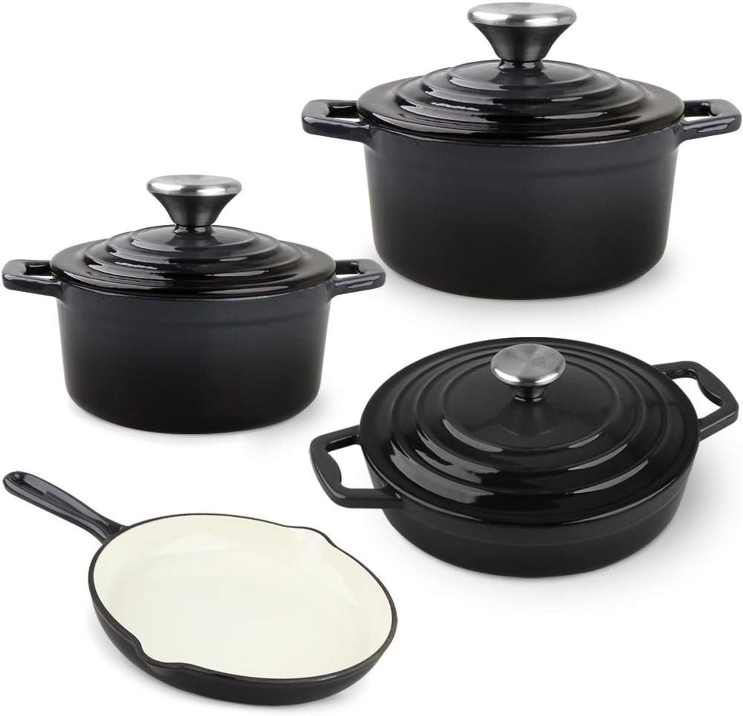 CS Koch-Systeme Topf-Set Xanten, Gusseisen (Set, 7-tlg, je 1 Fleischtopf Ø 16/26 cm, 1 Bratentopf Ø 24 cm, 1 Pfanne Ø 28 cm), Induktion Bild 1