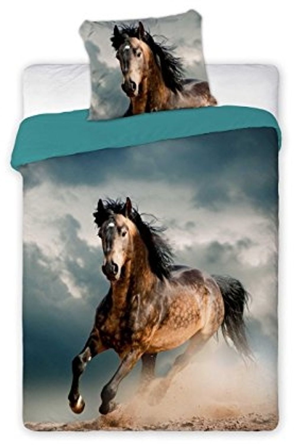 Wild galoppierendes Pferd Bettwäsche 140x200 cm 100% Baumwolle Bild 1