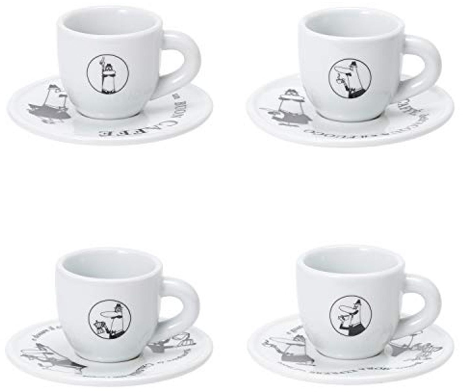 BIALETTI Espressotasse Carosello, 8-tlg, Porzellan, mit dem unverwechselbaren Bialetti-Männchen, 8-teilig, je 80 ml Bild 1