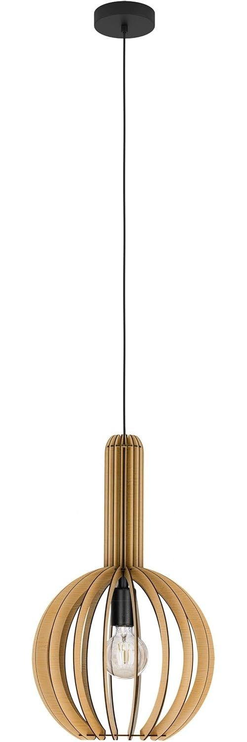 Eglo 900151 Hängeleuchte VELASCO Holz ahorn E27 1X40W H:110cm Ø31cm dimmbar Bild 1