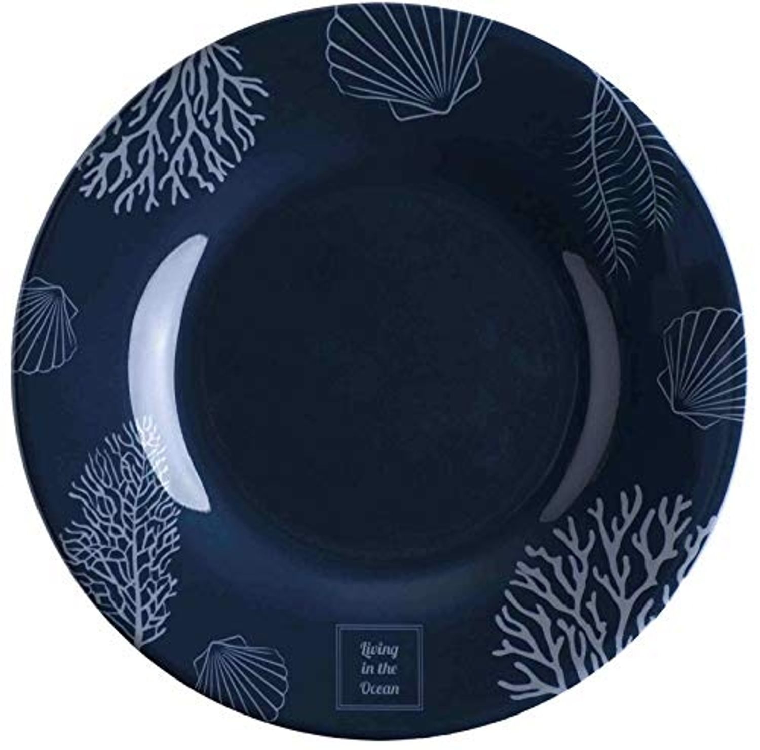 Dessertteller, Melamin, 20cm, navy weiss - Serie Living einzeln Bild 1