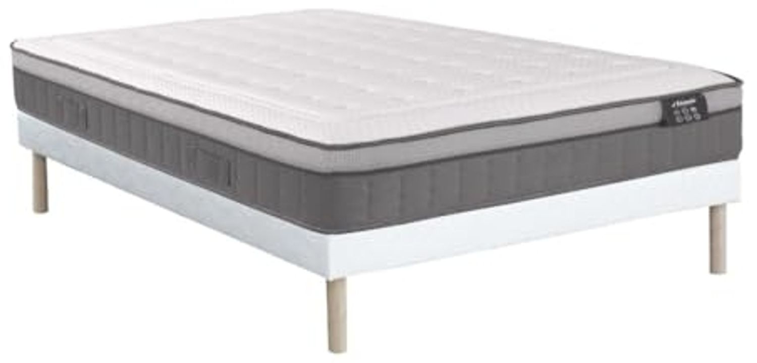 Vente-unique - ASGARD Mattress and bed base set Stoff Weiß - B 160 cm x H 31 cm30 cm x L 200 cm Bild 1