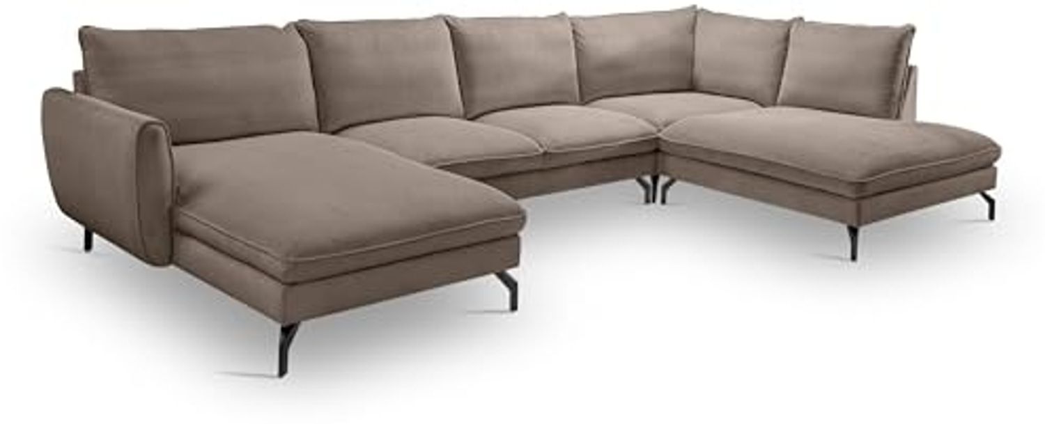 Ecksofa (B/H/T: 361x87x202 cm) in Braun-beige Bild 1