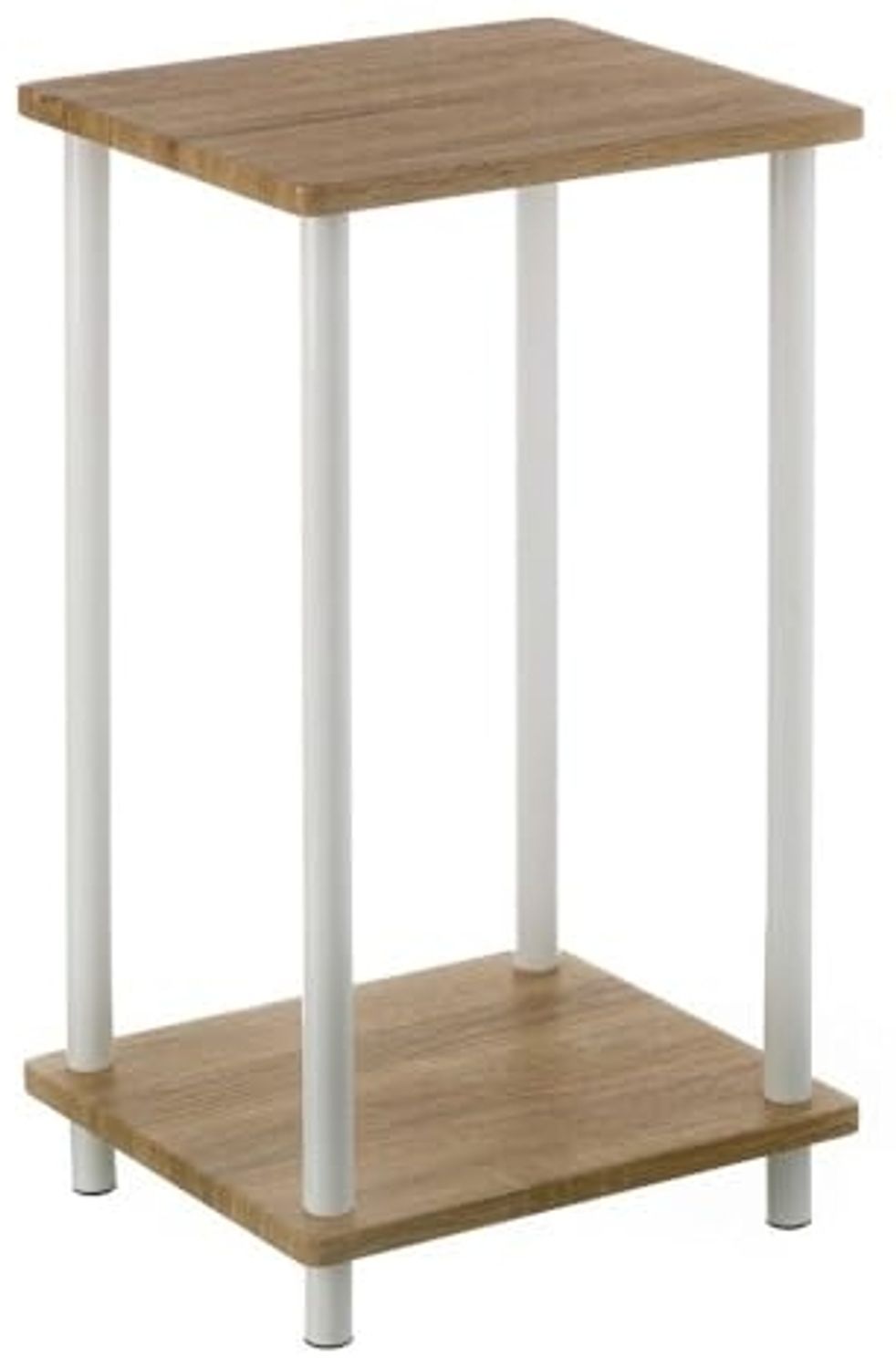 Bodenregal mit 2 Einlegeböden aus MDF und Metall in Natur und Weiß Bild 1