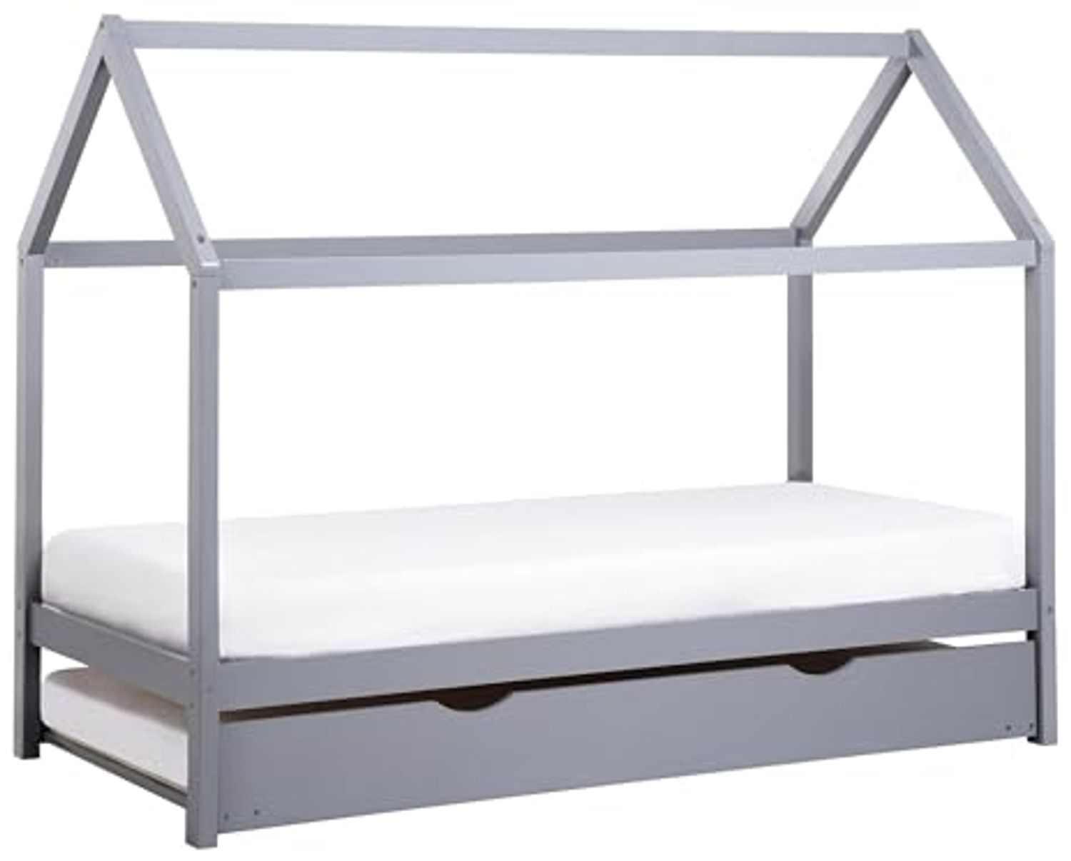 Beliani 'CRILLON' Kinderbett mit Ausziehbett, Kiefernholz grau, 90 x 200 cm Bild 1