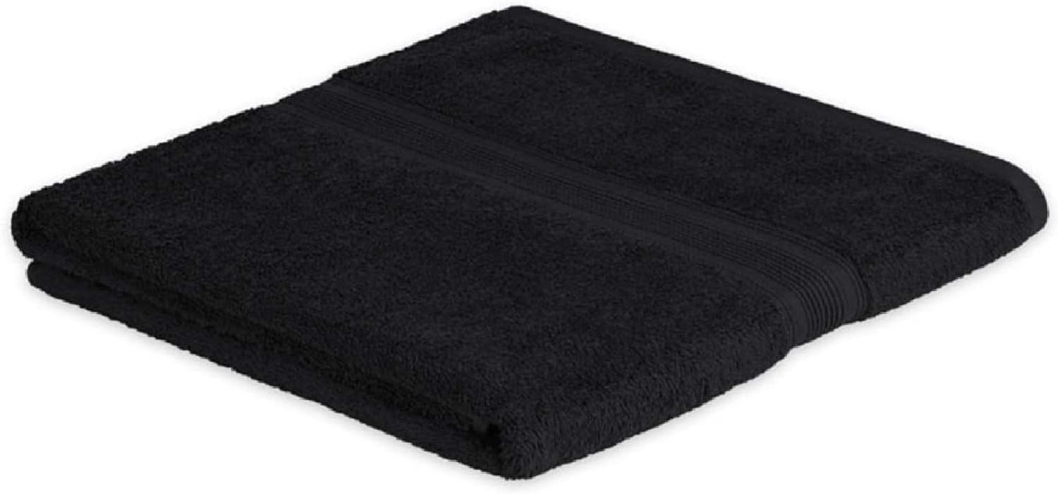 Exklusiv Heimtextil Badetuch Frottier 500 g/m² 100 x 150 cm Schwarz Bild 1