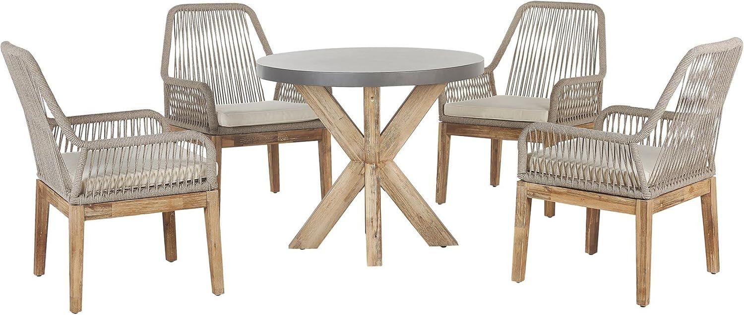 Gartentisch Set OLBIA Beton 90x90x76 cm Beige Bild 1
