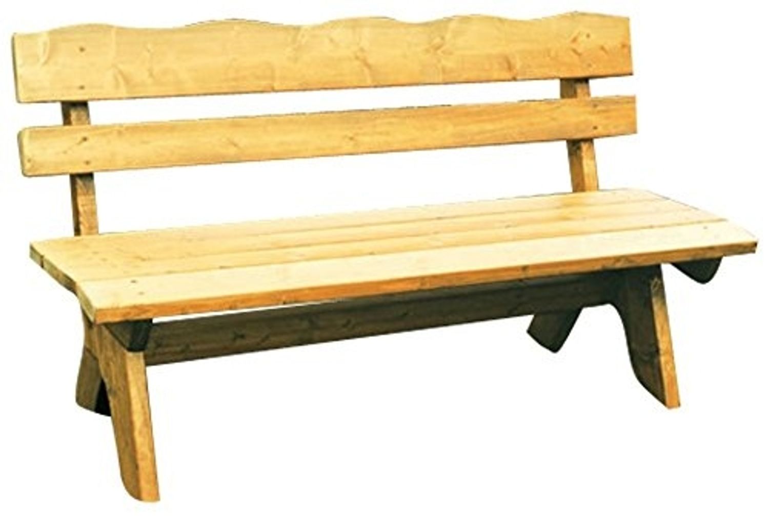 Gartenbank Holzbank Bank 4 Sitzer aus Kiefernholz massiv hellbraun Bild 1