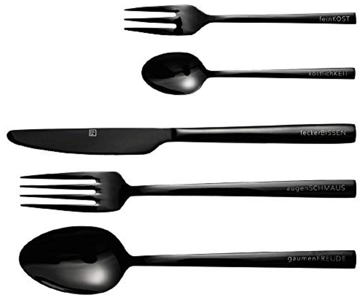 Räder Design Besteck-Set Räder Besteckset 5tlg. schwarz (5-tlg), 1 Personen, Edelstahl Bild 1