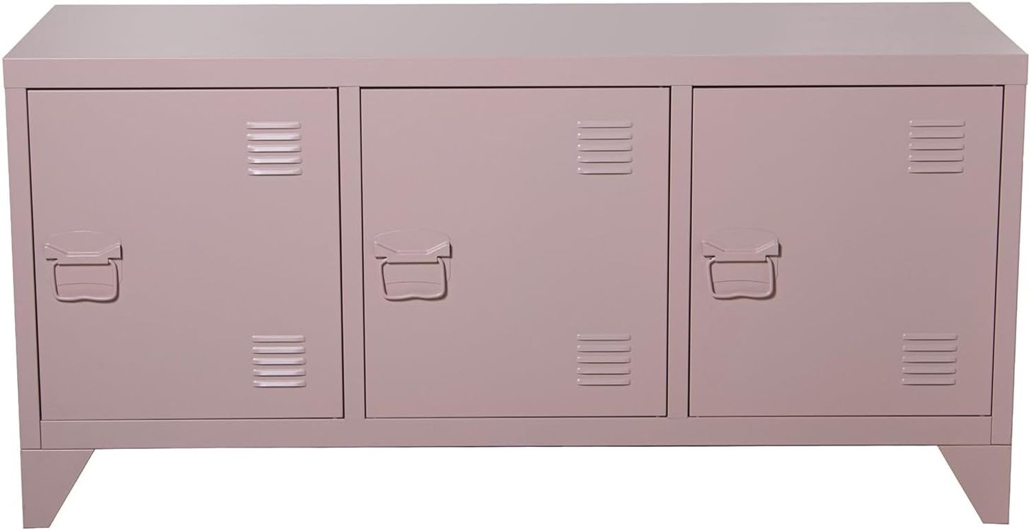 DRW TV-Schrank mit 3 Türen aus Metall, Rosa, 40 x 120 x 58 cm Bild 1
