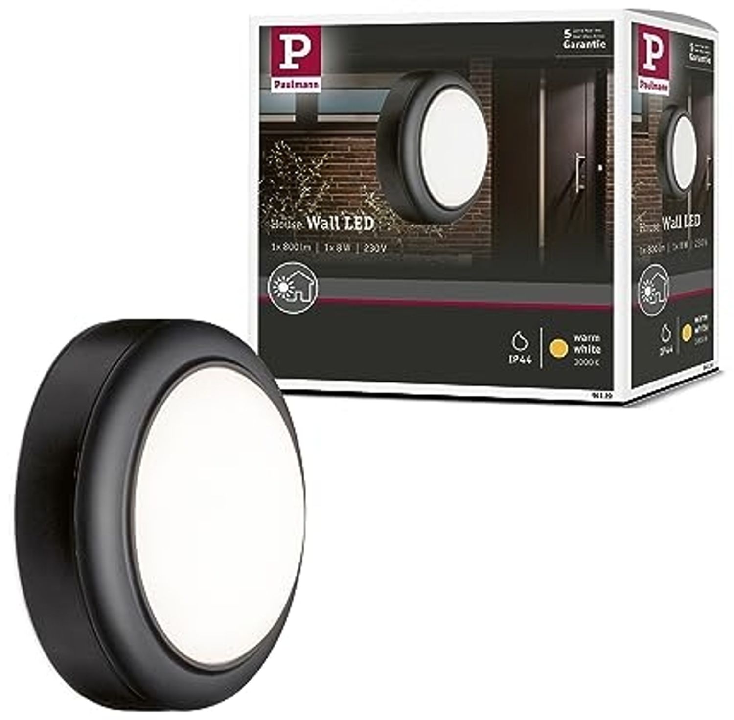 Paulmann No. 94119 Outdoor Wandeuchte 8W IP44 Grau Bild 1