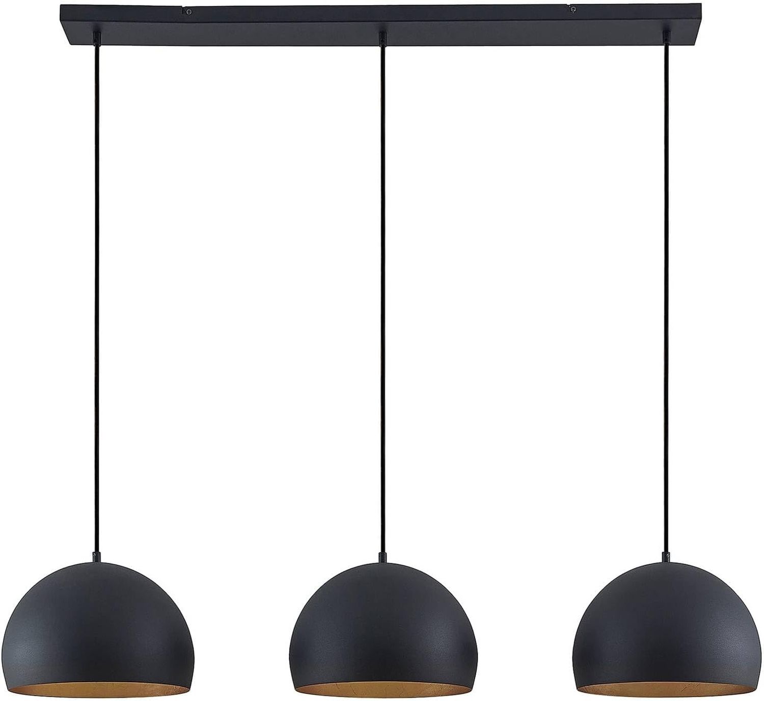 Lindby Hängeleuchte Tarjei, Metall, Schwarz IP20, 3 x 60 W Bild 1