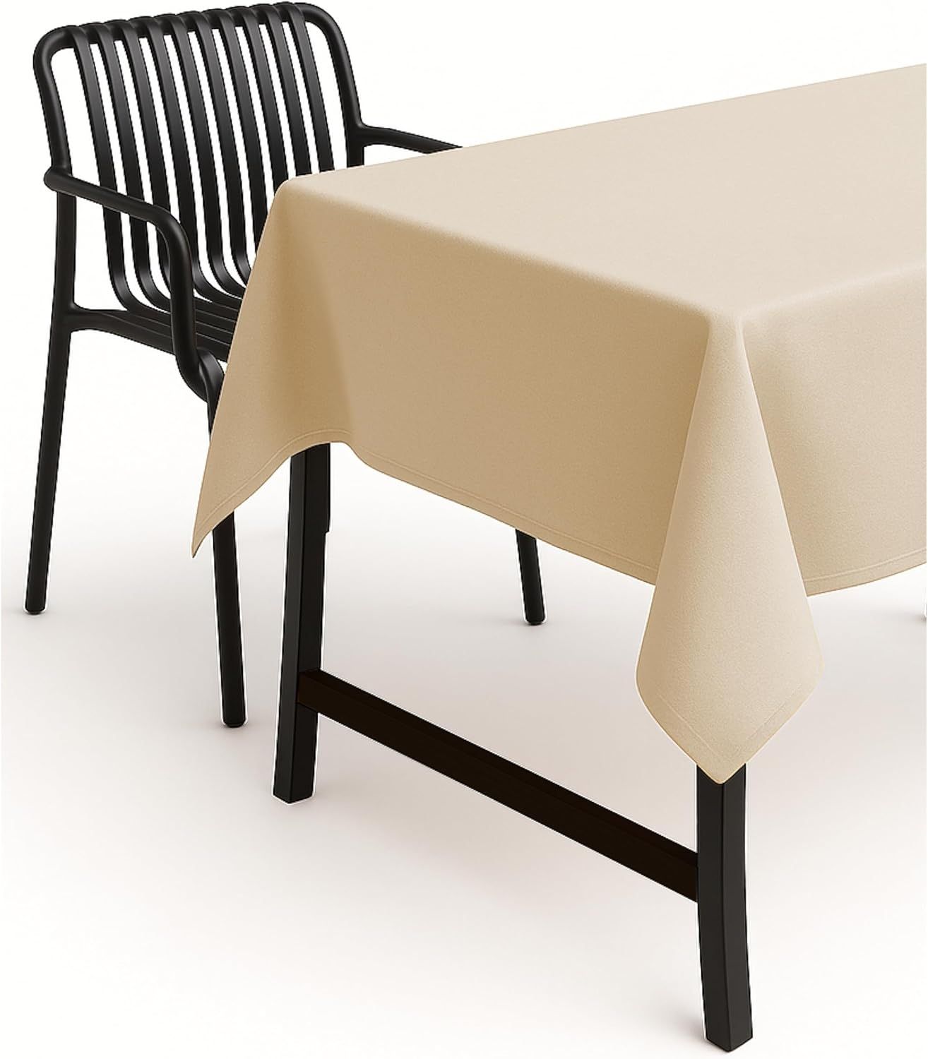 texpot Tischdecke 160x160 cm Champagner Leinenoptik Lotuseffekt Fleckschutz Bügelfrei Tischtuch Bild 1