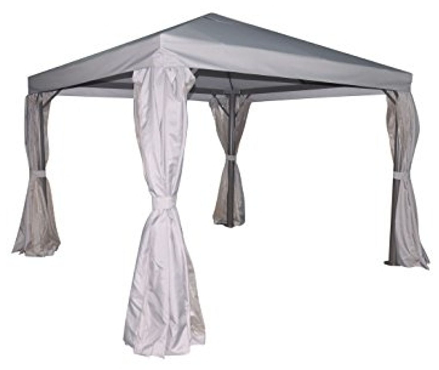 Greemotion Pavillon Portland hellgrau-Gartenpavillon 3x3 m-Faltpavillon mit Seitenwänden-Partyzelt rechteckig mit Moskitonetz-Festzelt für den Garten, 20,3 x 4,3 x 2,2 cm Polyester Faltpavillon Bild 1
