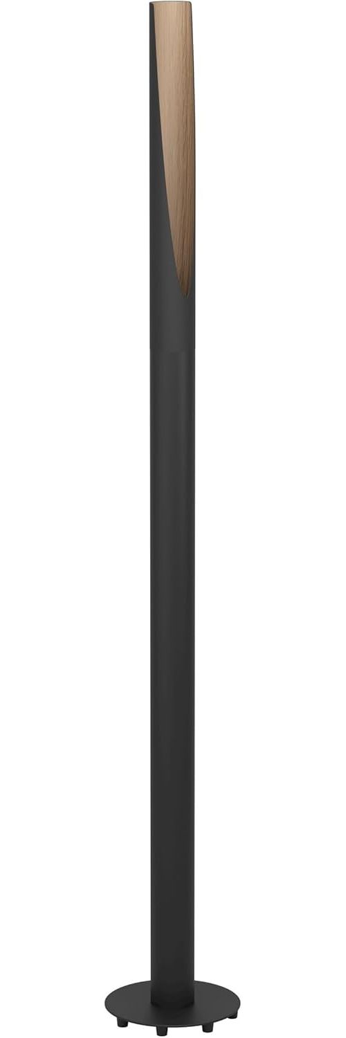Eglo 900877 Stehleuchte BARBOTTO Stahl, Holz schwarz, braun GU10 1X4,5W H:136. 5cm Ø6cm mit Fußtrittschalter Bild 1