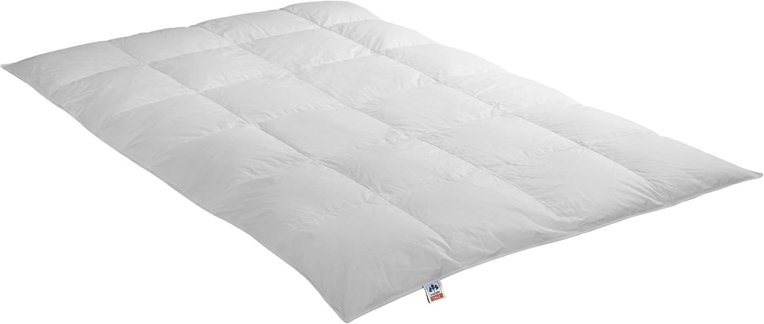 Irisette Daunendecke Edda warme Winterdecke, aus 100% Baumwolle 90% Daunen, 10% Federn mit Aufbewahrungstasche, 200x200 cm, weiß Bild 1
