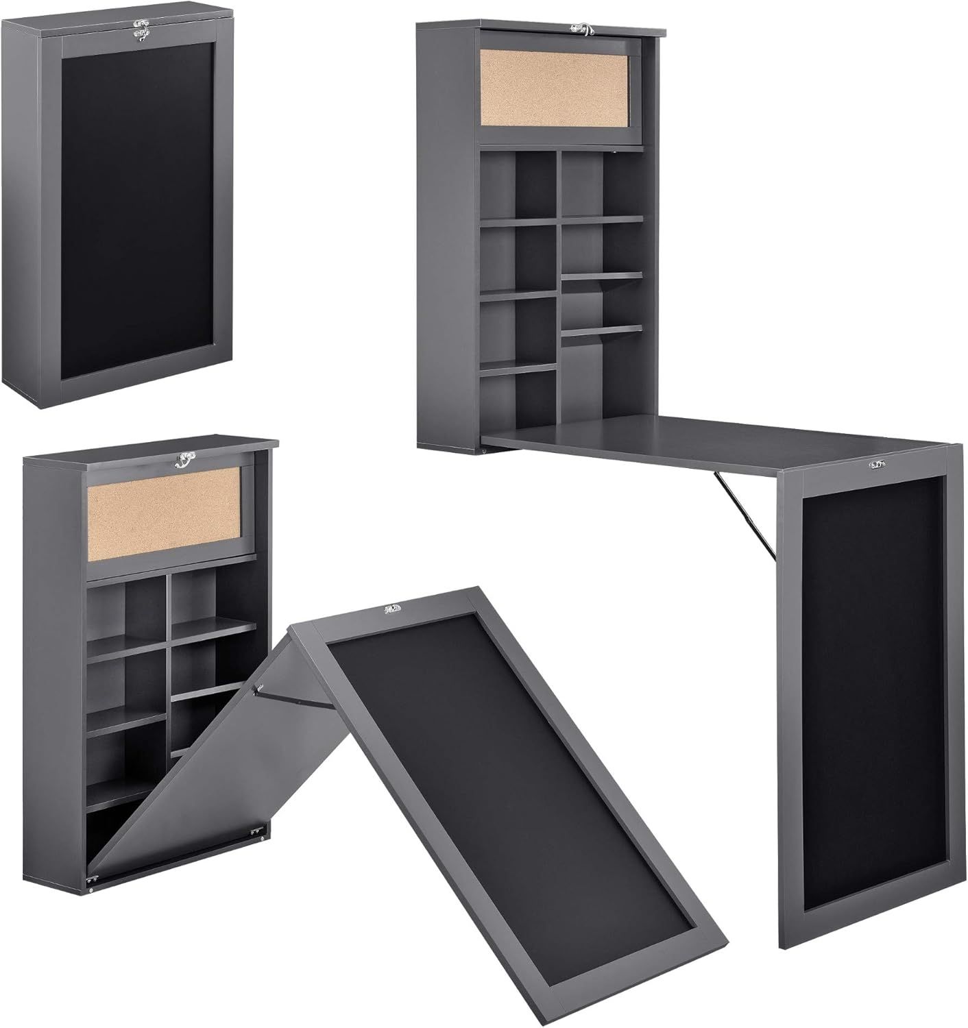 Wandtisch Grau Schreibtisch Tisch Regal Wand Klapptisch aus-klappbar Bild 1
