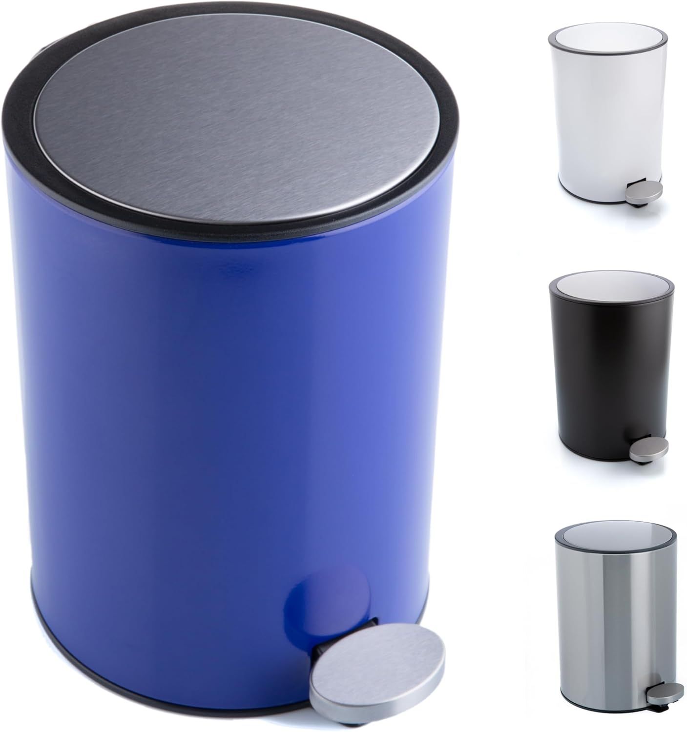 Kosmetikeimer Edelstahl 3l Badezimmer Mülleimer Mit Softclosesystem Zum: Blau Bild 1