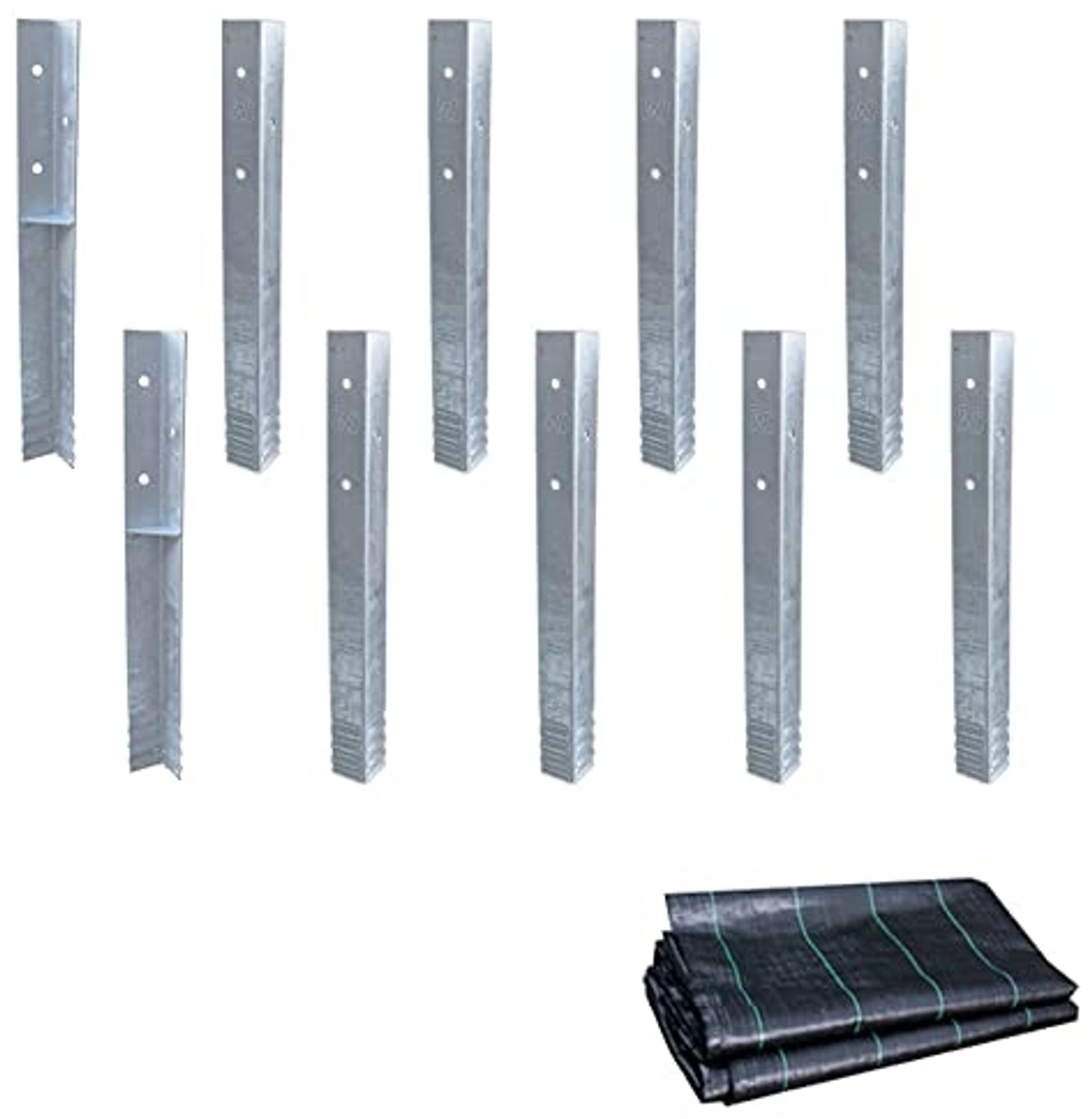 WICKEY Befestigungsanker-Set 10 Stück Winkelanker + WICKEY 3W Sandschutzfolie 250x250 cm für Spielturm, Kletterturm, Stelzenhaus und Baumhaus Bild 1