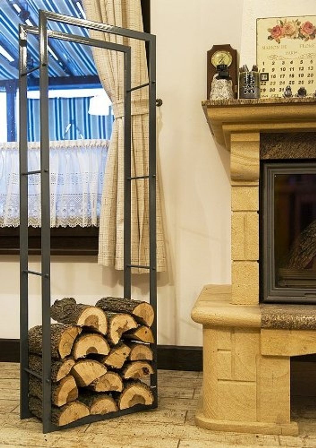 Kaminholzregal XXL Grau 80005 Kaminholzständer 150cm Holzkorb Kaminholzhalter Bild 1