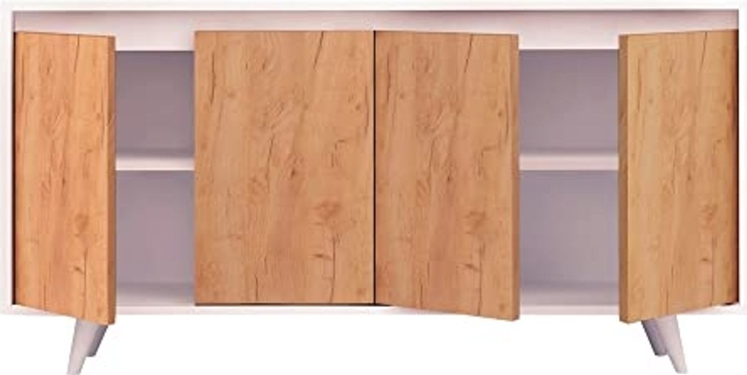 WELL HOME MOBILIARIO & DECORACIÓN Möbel aus weißer Eiche mit 100% Melaminbeschichteter Spanplatte, 140 x 86 x 40 Bild 1