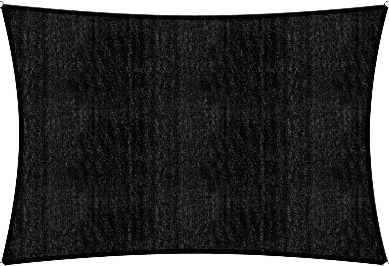 Lumaland Sonnensegel inkl. Befestigungsseile, 100% HDPE mit Stabilisator für UV Schutz, Rechteck 2x3 Meter schwarz Bild 1
