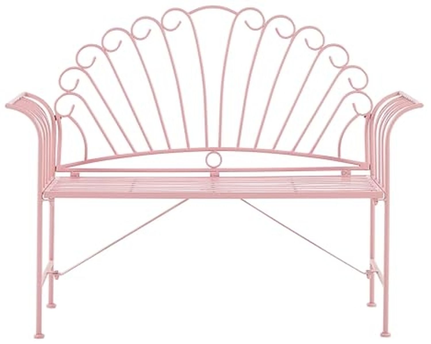 Beliani 'CAVINIA' Gartenbank, Metall Rosa, 125 cm Bild 1