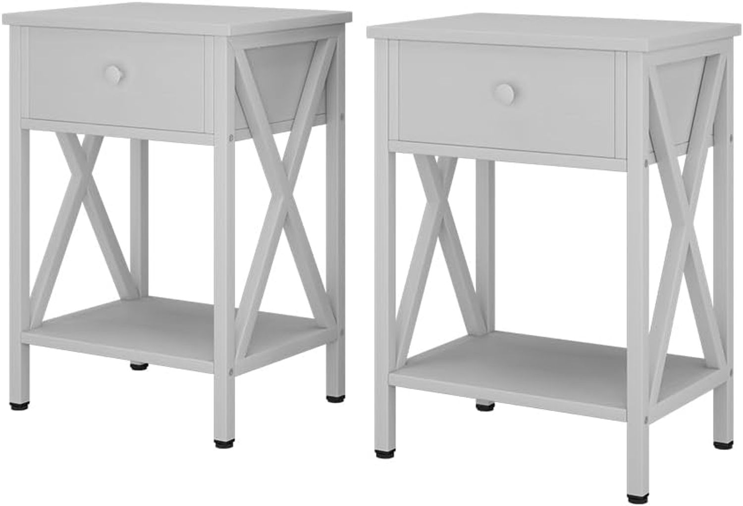 Nachttisch Keno Weiß 2er Set Vicco Bild 1