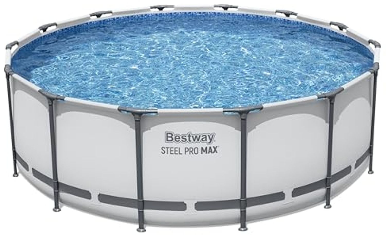 Bestway 5612X 15232 l Gerahmter Pool Erwachsener & Kind Leiter Grau Weiß 54 kg Bild 1
