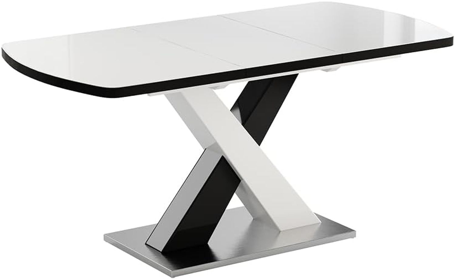 Esstisch Chinto Schwarz/Weiß 120-160 x 80 cm ausziehbar Vicco Bild 1