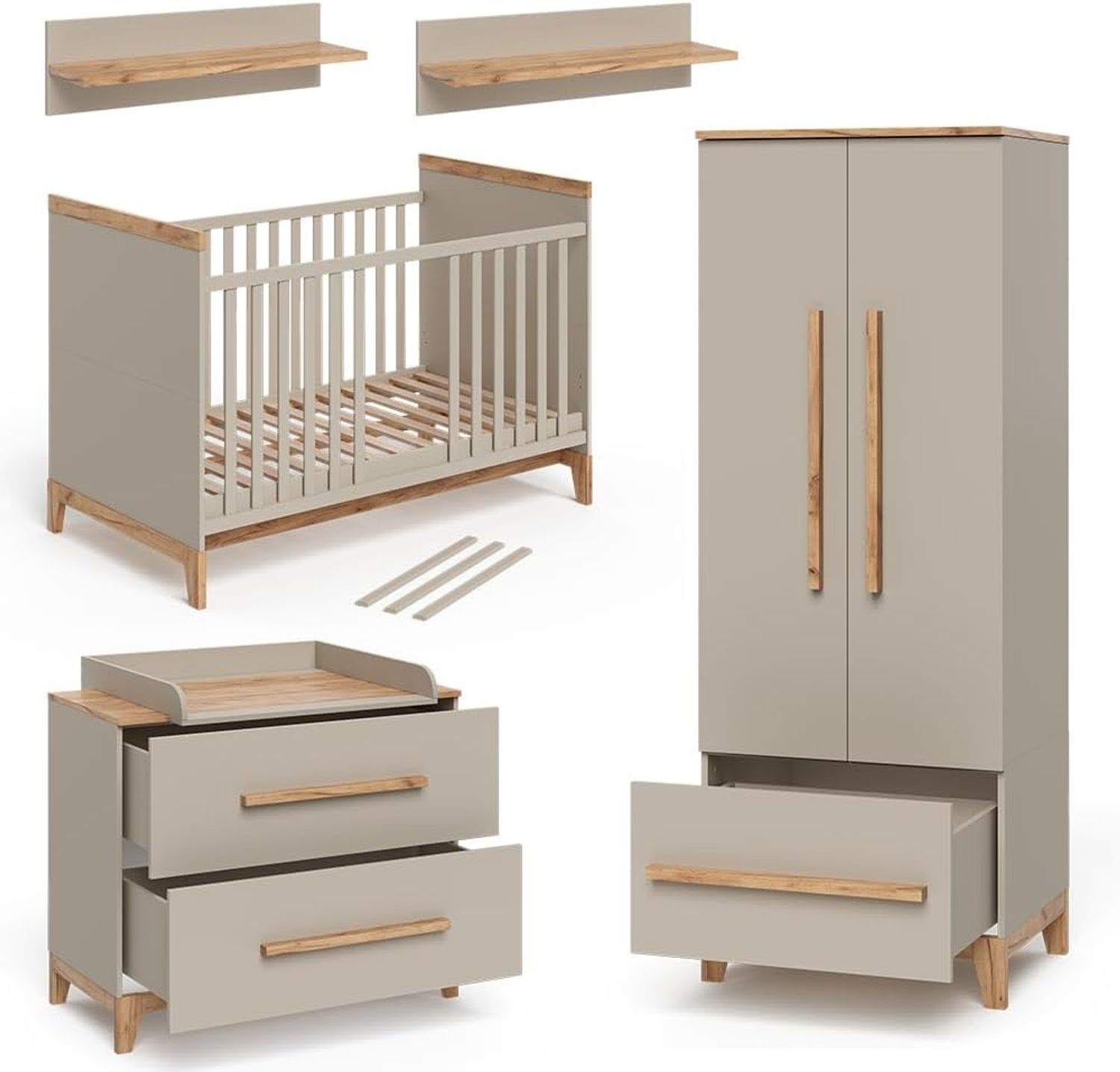 Kinderzimmer-Set Malia Cashmere/Eiche 5 Teile Vitalispa Bild 1