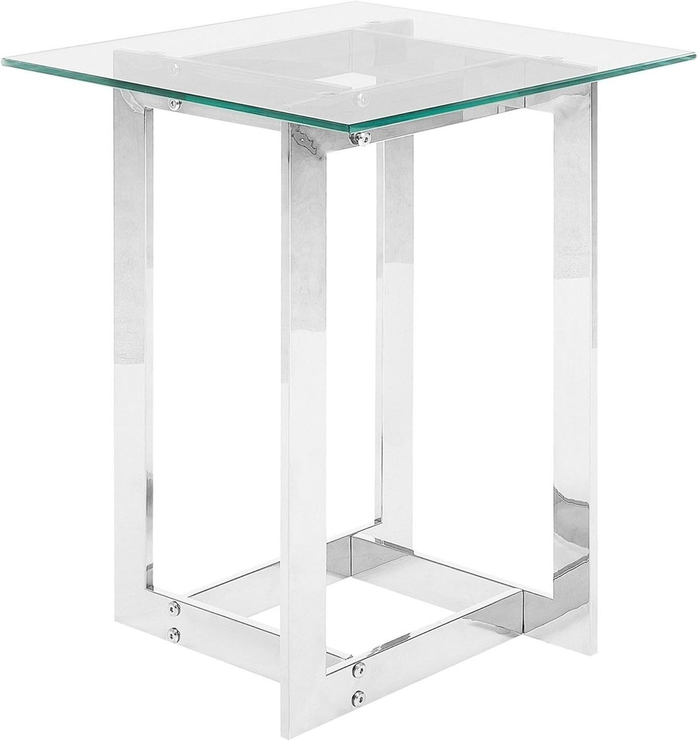 Beistelltisch Glas Silber quadratisch 40x40 cm CRYSTAL Bild 1