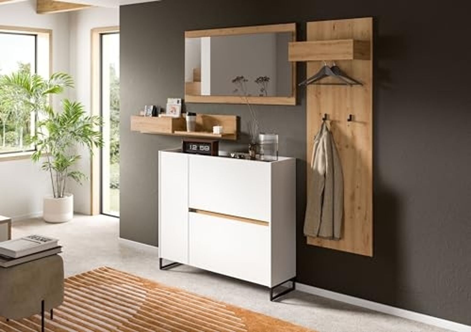 Garderoben-Set >Drive< in Weiß - 192x175x32cm (BxHxT) Bild 1