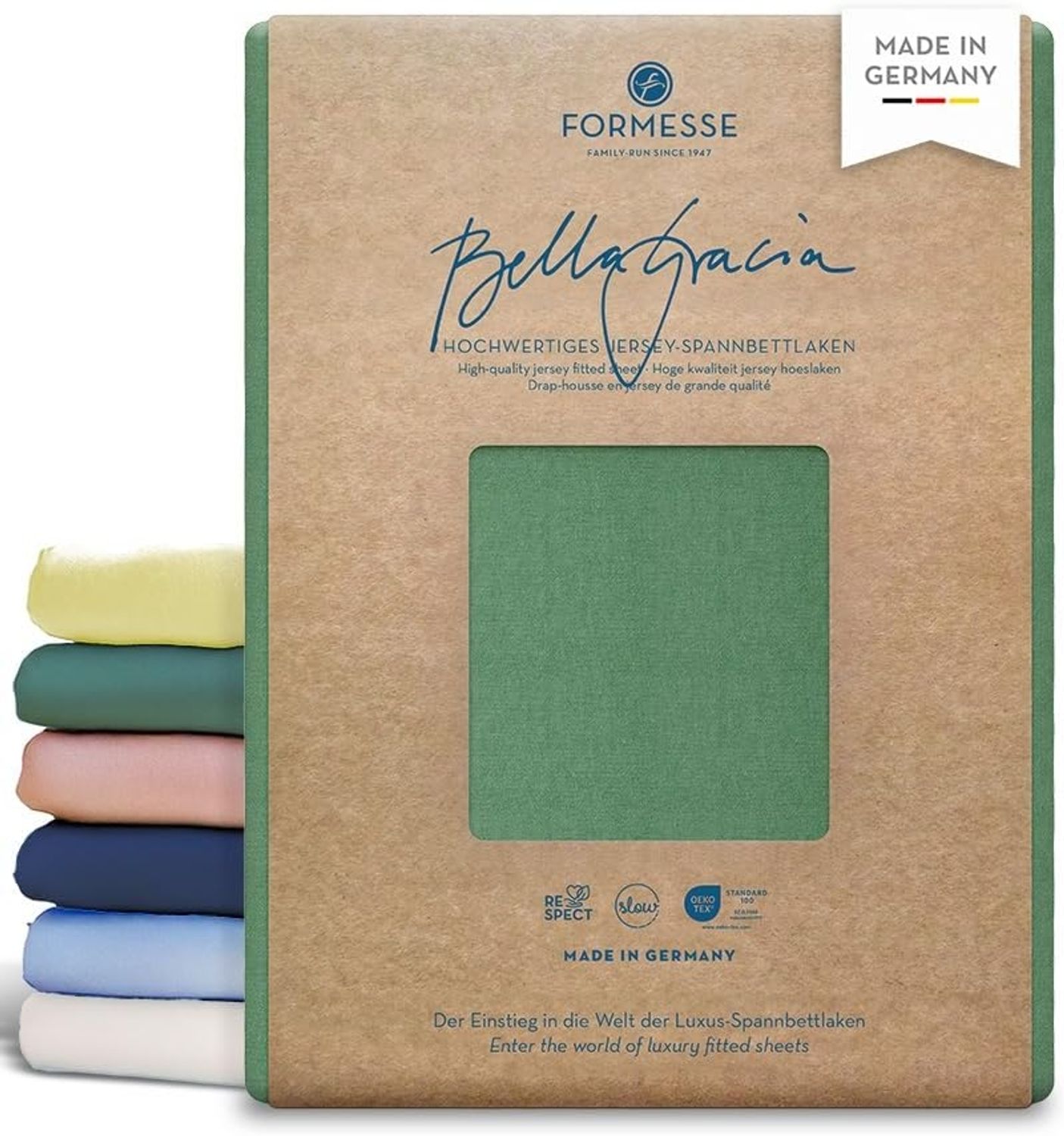 Formesse Jersey Spannbetttuch Bella Gracia|90x190 - 100x220 cm| olive Bild 1