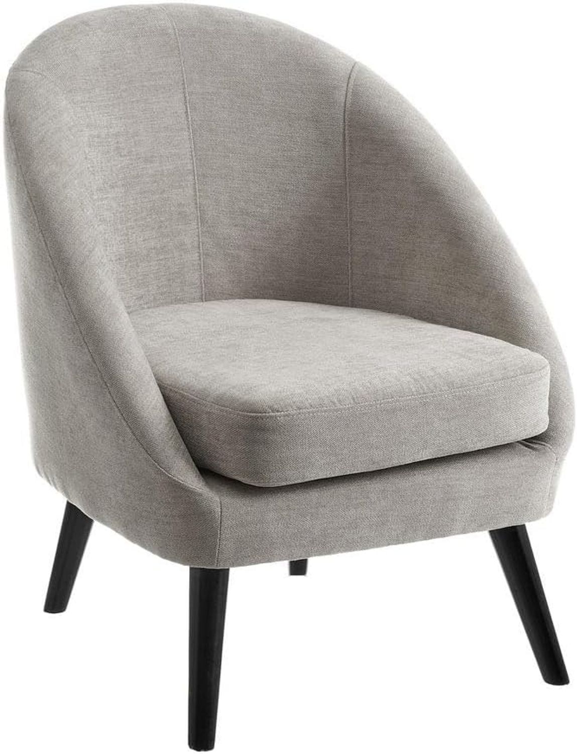 DRW Sessel aus Polyester und Holz in Hellgrau und Schwarz Bild 1